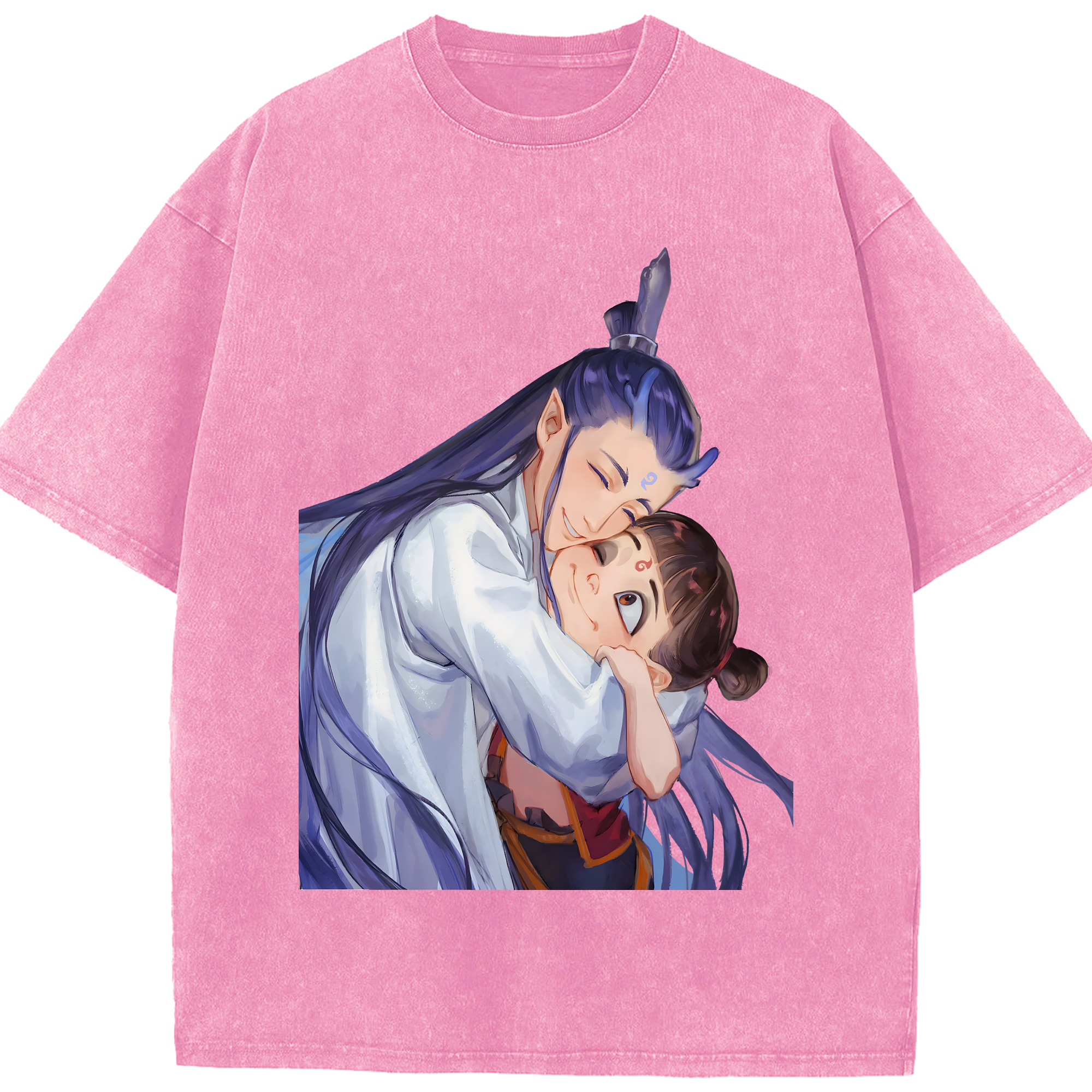 （画像用） Ne Zha 2 ナタ 魔童の大暴れ 綿100% ヴィンテージ風 半袖Tシャツ（フロントプリント）